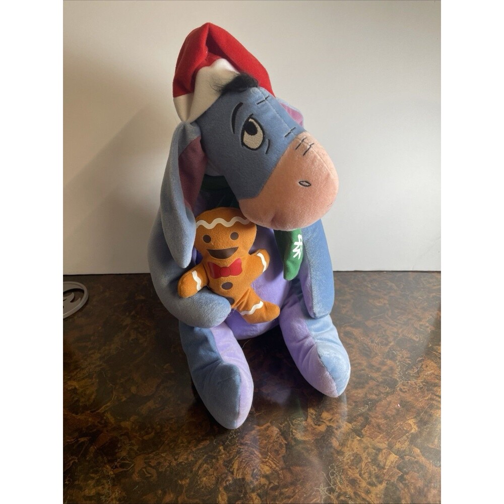 Christmas Santa Hat Eeyore Plush Disney Door Greeter Stuffed Animal LARGE 15”